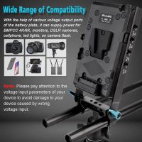 V-Mount Lock Battery Plate Power Supply Splitter Adapter with 15mm Rod Clamp + LP-E6 Dummy Battery for BMPCC 4K/6K、DSLR RED Cameras、Camcorders、Canon 5D2/5D3/5D4/6D/6D2/7D/7D2/70D/80D/5DSR - Image 3
