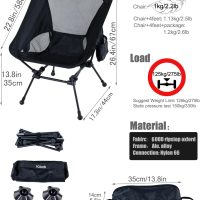 iClimb Ultralight Compact Camping Folding Beach Chair with Anti-Sinking Large Feet - Image 3