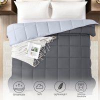 Homelike Moment Comforters Queen Size - Grey Duvet Insert Down Alternative Bed Queen Comforter, Lightweight Bedding Comforters Full Size Quilted Soft All Season Reversible Dark Gray/Light Grey - Image 5