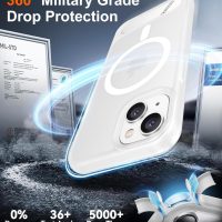 Temdan Magnetic Compatible with iPhone 14 Case/iPhone 13 Case,[Built-in Invisible Kickstand][Compatible with MagSafe][Military Grade Shockproof] Slim Translucent Matte Phone Case for iPhone 14/13 6.1" - Image 4