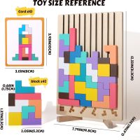 Wooden Colored 3D Russian Block Puzzle Jigsaw Puzzle Toy Montessori Educational Gift for Boys and Girls Board Game Educational Toys for Toddlers Brain Teasers for Toddlers 3-6 Years - Image 5