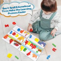 Learning Educational Toys for 2 3 4 5 6 Years Old Boys Girls, See & Spell Matching Letter Game with Alphabet Cards for Kids, Preschool CVC Word Builders Toy, Christmas Birthday Gifts for Age 2-4 4-6 - Image 4