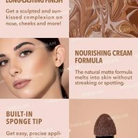 SHEGLAM Sun Sculpt Cool Toned Liquid Contour Stick Long Lasting Cream Bronzer Makeup - Soft Tan - Image 5