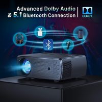 Projector with 5G WiFi & Bluetooth 4K Support, CLOKOWE 10000L Full HD 1080P Outdoor Portable Video Projector with Screen,Home Theater Projector Max 300" Compatible with Android/iOS/TV Stick/PS4/Laptop - Image 5