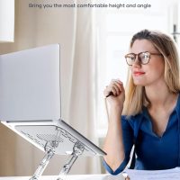 Adjustable Foldable Laptop Stand, Portable Ergonomic Computer Stand for Laptop, Compatible with 10 to 15.6 Inches Notebook Computers - Image 2