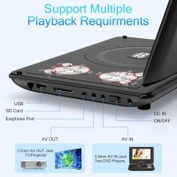 11.5" Portable DVD Player with 9.5" Swivel Screen, 5-Hours Rechargeable Battery,Car DVD Player for Kids,Support CD/DVD/SD Card/USB,Regions Free,Dual Speakers,Black - Image 3
