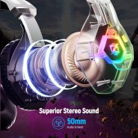 Gaming Headset for PC, Ps4, Ps5, Xbox Headset with 7.1 Surround Sound Gaming Headphones with Noise Canceling Mic, LED Light Over Ear Headphones for Switch, Xbox Series X/S, Laptop, Mobile White - Image 3