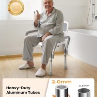 Shower Chair for Inside Shower [Military Grade] [500 lbs Heavy Duty] Shower Seat with Arms and Back for Bathtub, [FSA/HSA Eligible] Height Adjustable Safety Bath Seat for Elderly and Disabled, Adults - Image 4