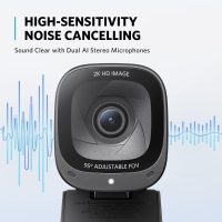 Anker PowerConf C200 2K Webcam for PC/Laptop/Mac, Computer Camera, Low-Light Correction, AI-Noise Canceling Mics, Adjustable Field of View, Built-in Privacy Cover, Stereo Mics, for Meeting - Image 6