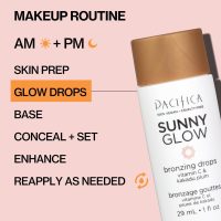 Pacifica Sunny Glow Liquid Face Bronzer Drops - Face Makeup Bronzing For Face & Cheeks for Instant Sun-Kissed Glow - Vitamin C & Glycolic Acid Infused Liquid Bronzer Illuminating Highlighting Clean - Image 11