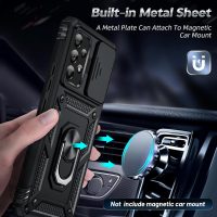 LeYi for Samsung Galaxy A53-5G Phone Case: Samsung A53 Phone Case with Slide Camera Cover + Screen Protector, Military-Grade Heavy Duty Cell Android Cover Magnetic Ring Holder Stand para A 53, Black - Image 5