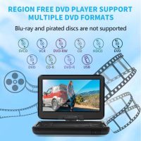Feihe 12.5" Portable TV/DVD Player - 10.1" HD Swivel Screen, Digital Tuner/HDMI/USB/AV, Built-in Battery, High Volume Speakers - Perfect for Car/Travel - Image 6