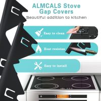 Stove Gap Covers Stainless Steel, 2 Pack Stove Gap Filler Easy Retractable Length 13.8" to 27.5", Width 0.79" ALMCALS Stove Gap Guards Range Trim Kit, Heat Resistant Guard Between Stove Top & Counter - Image 6