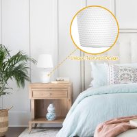 Small 11.8 Table Lamps Set of 2, Bedside Nightstand Lamps for Bedroom Kid’s Room, Cute Desk Lamps with Studded Texture Base for Reading Nursery Living Room Office, White - Image 3