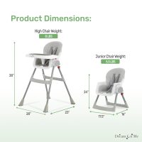 Dream On Me Portable 2-in-1 Tabletalk High Chair, Convertible Compact High Chair, Light Weight Portable Highchair, Grey - Image 3