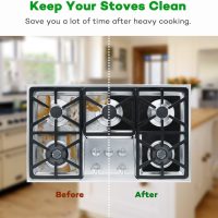 Forlivese Reusable Gas Stove Burner Covers -10 Pack Non-Stick Stovetop Burner Liners Gas Range Protectors Size 10.6x 10.6 Inch Cuttable Dishwasher Safe Easy to Clean - Image 5