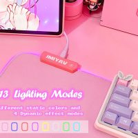 JMIYAV Pink RGB Gaming Mouse Pad 31.5x12 Inch PC XL Large Extended Glowing Led Light Up Desk Pad Non-Slip Rubber Base Computer Cute Mousepad Mat Desk Accessories Gaming Setup 31.5x12 Inch - Image 4