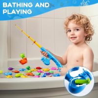 Magnetic Fishing Game Toys for Kids Toddlers 3-5 4-8, Water Table Bathtub Toys with Pole Rod Net Plastic Floating Fish, Water Bath Pool Outdoor Toys for Kids Toddlers Baby Age 3 4 5 6 7 8 Year Old - Image 5
