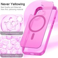 BENTOBEN Compatible with iPhone 16 Plus Case for Magnetic iPhone 16 Plus Phone Case [Compatible with Magsafe] Slim Translucent Matte Shockproof Bumper Drop Protection Girl Women Boy Cover, New Pink - Image 9