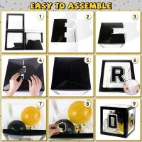 Black and Gold Graduation Grad Boxes, Grad Boxes with Letters 2025, Graduation balloons Decorations Class of 2025, Congrats Grad Party Decorations for Any Grades - Image 4