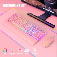 RedThunder K10 Wired Gaming Keyboard and Mouse and Wrist Rest Combo, RGB Backlit, Mechanical Feel Anti-ghosting Keyboard + 7D 7200 DPI Mice+Soft Leather Wrist Rest 3 in 1 PC Gamer Accessories(Pink) - Image 8