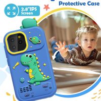 Smart Phone for Kids Toys Age 4-6, Christmas Birthday Gifts Dinosaur Toddler Toys for Boys 5-7, Touchscreen Dual Camera Kids Cell Phone for Boys Age 8-10, with Games,SD Card,Screen Protector - Image 3