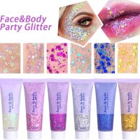 MEICOLY Clear White Body Glitter,Mardi Gras Face Glitter Makeup for Kids Women,Face Glitter for Running,Sparkly Chunky Hair Glitter,Singer Concert Festival Rave Accessories,Mermaid Glitter Face Paint - Image 8