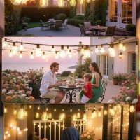 luckystyle 100FT LED Outdoor String Lights with Remote, 35+ 1 Shatterproof Bulbs Waterproof and Dimmable Patio Lights for Porch, Garden, Backyard, Deck, Balcony, 2700K Hanging Lighting - Image 7
