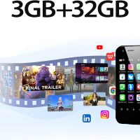 Mini Phone 4G Unlocked Smartphone 3.0" HD Android Face ID Dual Sim Quad Core 2600mAh Kids Mini Premium Child Small Compact Mobile Student Pocket Cellphone, 3+32GB(Cool Black) - Image 4