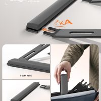 Laptop Stand for Desk, Metal Laptop Stand with Wrist Support, Ergonomic Detachable Laptop Riser, Aluminum Protable, Computer Stand for MacBook Air Pro, HP, Dell, XPS, HP (10-17") Laptops - Black - Image 7