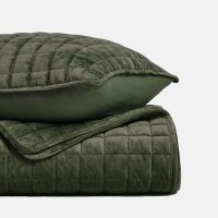 RECYCO Luxury Velvet Quilt Set King Size, Lightweight Velvet Comforter Set, Oversized Bedspread Coverlet Quilted Bedding Set, with 2 Matching Pillow Shams, for All Season, Olive Green - Image 5