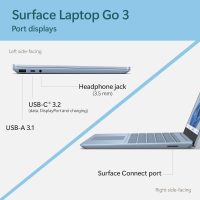 Microsoft Surface Laptop Go 3 (2023) - 12.4" Touchscreen, Thin & Lightweight, Intel Core i5, 8GB RAM, 256GB SSD SSD, with Windows 11, Ice Blue Color Copilot - Image 4
