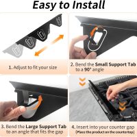 Stainless Steel Stove Gap Covers (2 Pack), Upgraded Version, Stove Gap Filler, Range Trim Kit for Kitchen Counter, Heat Resistant, Adjustable Length 13.8” to 27.5”, Width1.3” - Image 6