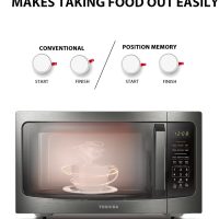 TOSHIBA ML-EM45P(BS) Countertop Microwave Oven with Smart Sensor and Position Memory Turntable, Function, 1.6 Cu.ft 13.6" Removable Black Stainless Steel, 1200W - Image 6
