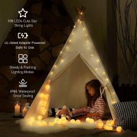 Star String Lights Plug in - 33 ft 100 LED Star Fairy String Lights with Remote and Timer, Waterproof for Bedroom Porch Wedding Party Patio Garden Tent Indoor Outdoor Décor, Warm White - Image 3