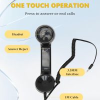 Jiawu Vintage Retro Telephone Handset, Cell Phone Receiver MIC Microphone Speaker for Cellphone, Smartphone and Computers, Old Telephone Headse with 3.5 mm Socket (Black) - Image 5