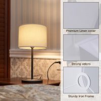 Lamp Shades Set of 2, Small Lamp Cover, White Drum Lampshades 8.7" Top x 8.7" Bottom x 7.9" High, Replacement Lamp Shades Natural Linen for Floor Lamps Table Lamps Chandelier Lamp, Assembly Required - Image 5