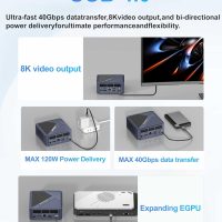 8K Gaming Mini PC 11 Pro, Ryzen 7 7840HS, GPU Radeon 780M, 32GB DDR5 RAM 1TB M.2 NVME PCIe 4.0 2280 SSD Desktop Computer, Oculink, Triple Display, USB 4.0, WiFi 6E, BT5.2, 2.5 GbE LAN - Image 7