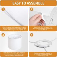 White Linen Small Drum Lampshade, 8.66" Top x 8.66" Bottom x 7.87" High Lamp Shade, Lamp Shade Replacement for Table and Floor Lamps, Pendant Light，Handcrafted Lampshade，Easy Assembly - Image 7