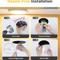 Ensenior 12 Pack 6 Inch LED Recessed Ceiling Light, Dimmable, 6000K Clear White, 1050LM 12W 120V, High Brightness Canless Wafer Downlight - ETL&FCC&IC - Image 6