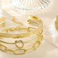 Gold Bracelets for Women Bracelet Stack Gold Bangles Jewelry Set for Women Men - Image 4