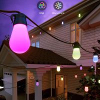 Govee Smart Outdoor String Lights H7015, 48ft RGBIC Outdoor Lights with 15 Dimmable LED Bulbs, IP65 Waterproof, Color Changing Warm White Lights with 47 Scene Modes for Patio, Backyard, App Control - Image 4