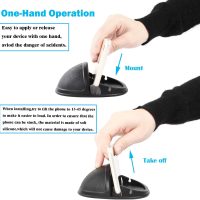 Car Cell Phone Holder Dashboard Phone Mount - Anti-Slip Silicone Pad Phone Stand Compatible with iPhone, Samsung, Android Smartphones - Image 3