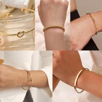 Gold Bracelets for Women Bracelet Stack Gold Bangles Jewelry Set for Women Men - Image 5