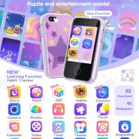 JOYJAM Phone for Kids Age 3-8,Kids Smart Phone for Girls Christmas Birthday Gifts,Toy Phone with Dual Camera Music Player Puzzle Games,Touchscreen Phone Learning Toy for 3 4 5 6 7 8 Year Old Girls - Image 2