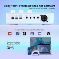 MAONO Gaming Audio Mixer, Audio Interface with Pro-preamp, RGB, Bluetooth, 48V Phantom Power for Live Streaming, Podcasting, Content Create, Gaming MaonoCaster G1 NEO (White) - Image 8