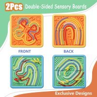 Sensory Activity Board for Kids & Adults:Double-Sided Stress Relif Sensory Board Toys with 40 Strings & Storage Bag | Quiet Fidget Board for ADHD & Autism Boys Girls Ages 3 4 5 6 7 8 9 10（2PCS - Image 2