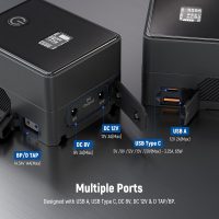NEEWER PS099E Mini V Mount Battery, 6800mAh 99Wh 14.5V Mini V Lock Battery with D Tap Cable/BP/65W PD Type C/USB A/Dual DC/OLED Display for Video Camera Camcorder, Compatible with SmallRig BMPCC 4K 6K - Image 3