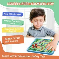 Sensory Activity Board for Kids & Adults:Double-Sided Stress Relif Sensory Board Toys with 40 Strings & Storage Bag | Quiet Fidget Board for ADHD & Autism Boys Girls Ages 3 4 5 6 7 8 9 10（2PCS - Image 4