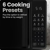 Chefman Countertop Microwave Oven 0.7 Cu. Ft., 700 Watts with 10 Power Levels, 6 Cooking Presets with One-Touch Express Cook, Eco Mode, Child Safety Lock, & Mute Button - Black - Image 3